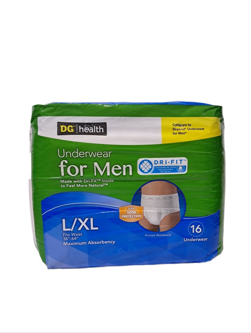 Men’s L/XL White Underwear - 16 Pack
